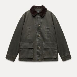 NWT Corduroy Collar Waxed Jacket ZARA